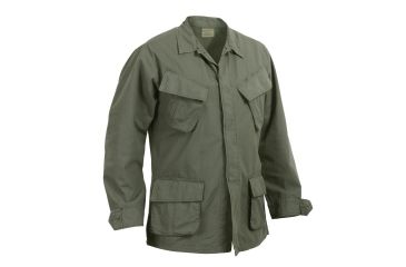 Image of Rothco Vintage Vietnam Fatigue Shirt Rip-Stop, Olive Drab, L, 4687-OliveDrab-L