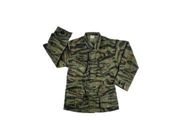 Image of Rothco Vintage Vietnam Fatigue Shirt Rip-Stop, Tiger Stripe Camo, Small, 4621-TigerStripeCamo-S