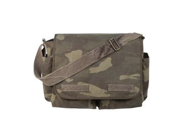 Image of Rothco Vintage Washed Canvas Messenger Bag, Woodland Camo, 9748-WoodlandCamo