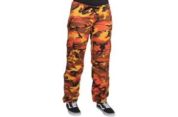 Image of Rothco Paratrooper Colored Camo Fatigues - Women's, Savage Orange Camo, Small, 3784-SavageOrangeCamo-S