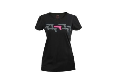 Image of Rothco Womens Pink Guns T-Shirt, Extra Small, 5684-XS