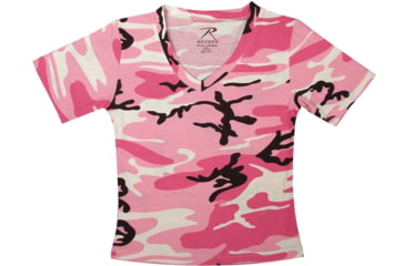 Image of Rothco Womens Short Sleeve Camo V-Neck T-Shirt, Pink Camo, Small, 8756-616