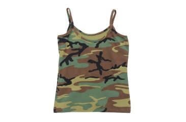 Image of Rothco Woodland Camo Booty Camp Booty Shorts &amp; Tank Top, Extra Small, 4476-Top-XS
