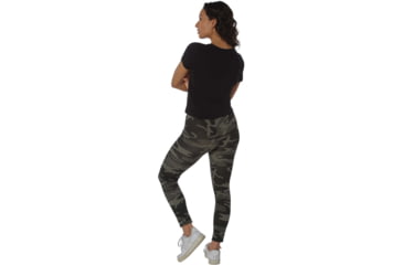 Image of Rothco Workout Performance Camo Leggings w/ Pockets - Womens, Black Camo, Medium, 4890-BlackCamo-M
