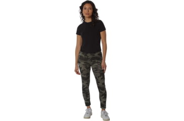 Image of Rothco Workout Performance Camo Leggings w/ Pockets - Womens, Black Camo, Medium, 4890-BlackCamo-M