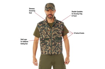Image of Rothco X Bear Archery Fred Camo Ranger Vest, Camo, Small, 613902036154