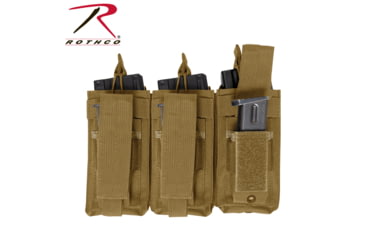 Image of Rothco MOLLE Triple Kangaroo Rifle and Pistol Magazine Pouch, Coyote Brown, 41009-CoyoteBrown