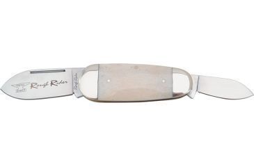 Image of Rough Rider Baby Sunfish Fold Knife, SS spear and pen blade, White smooth bone handle RR139
