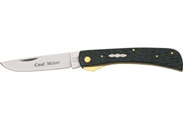 Image of Rough Rider Coal Miner Work Fold Knife, SS drop point blade, Black jigged bone handle RR760