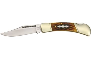 Image of Rough Rider Lockback 3 3/4in Fold Knife, SS clip point blade, Amber jigged bone handle RR193