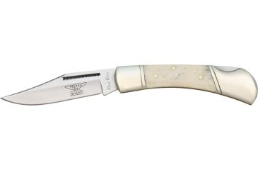 Image of Rough Rider Lockback 3 3/4in Fold Knife, SS clip point blade, White smooth bone handle RR192