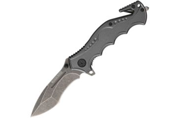 Image of Rough Rider Tactical Rescue Linerlock Folding Knife,3.25in,Standard Edge,Stonewash,Gray,Aluminum Handle RR1593