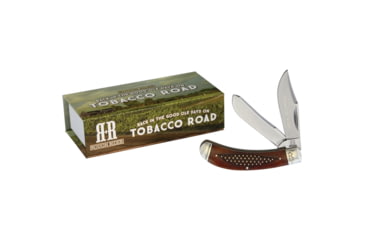 Image of Rough Rider Tobacco Road Bow Trapper Folding Knife, Mirror SS Clip/ Spey Blades, Tobacco Bone Handle, KB27R