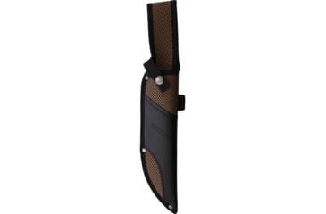 Image of Rough Rider Stacked Leather Combat Bowie Knife, 14in Overall, 9.5in Black Stonewash Stainless Bowie Blade, Stacked Leather HandleBlack Synthetic Belt Sheath, RR2586 C1019