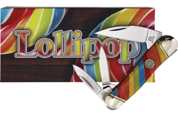 Image of Rough Rider Lollipop Series Swayback Knife, 3.75in Closed, Mirror Stainless Wharncliffe/Twin Pen Blades, Multi Plastic Handle, RR2468 KC07S