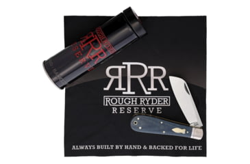 Image of Rough Rider Patriarch D2 Folding Knife, 4in Closed, Satin D2 Tool Steel sheepsfoot Blade, Denim Micarta Handle, RRR023