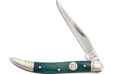 Image of Rough Rider Toothpick Blue Smooth Bone Folding Knife, Mirror finish stainless clip blade, Blue smooth bone handle, KC013 BLUE SMOOTH BONE