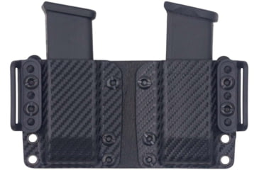Image of Rounded 9/40 Double Stack, OWB KYDEX Double Magazine Holster, Carbon Fiber, CEX-940-DS-CF-DBLMAG