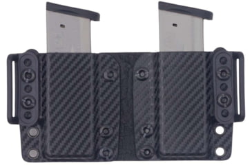 Image of Rounded OWB KYDEX Double Magazine Holster, 45 Double Stack, Carbon Fiber, CEX-45ACP-DS-CF-DBLMAG