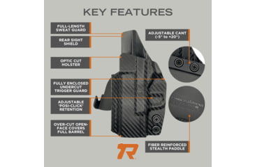 Image of Rounded OWB Kydex Holster for IWI Jericho Enhanced, Left Hand, Black, IWI-JRO2-BK-LH-OWBPDL