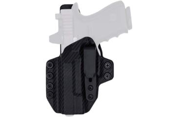 Image of Rounded Tuckable KYDEX Armaloy Hybrid Holster, Smith &amp; Wesson M&amp;P 9MM / 40SW Shield M2.0 4Inch, Left Hand, Carbon Fiber Black, SWN-MPSHIELD40-CF-LH-STPOLY