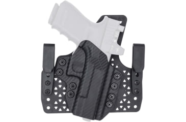 Image of Rounded Wide KYDEX Armaloy Hybrid Holster, Walther PPS M2, Right Hand, Carbon Fiber Black, WTR-PPSM2-CF-RH-WDPOLY