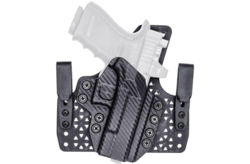 Image of Rounded Wide KYDEX Armaloy Hybrid Holster for Canik TP9SA, Left Hand, Carbon Fiber Black, CNK-TP9SA-CF-LH-WDPOLY