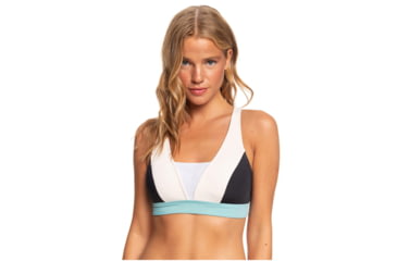 Image of Roxy Fitness Sports Bra Bikini Top - Womens, Anthracite, Large, ERJX304126-KVJ0-L