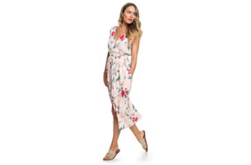 Image of Roxy In The Mood For Dance Wrap-Front Midi Dress - Womens, Ivory Cream New Flowers, Small, ERJWD03336-TFM6-S