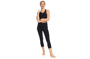 Image of Roxy Lonely Baby Capri Sports Leggings - Women's, Anthracite, Large, ERJWP03028-KVJ0-L