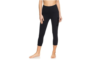 Image of Roxy Lonely Baby Capri Sports Leggings - Womens, Anthracite, Large, ERJWP03028-KVJ0-L