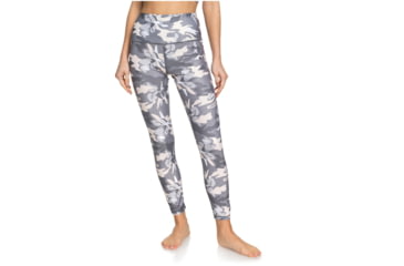 Image of Roxy Night Fall High Waist Fitness Leggings - Women's, Charcoal Heather Darwin, Large, ERJNP03299-SZCH-L