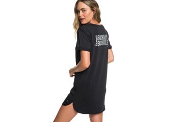 Image of Roxy Pacific Groove Short Sleeve T-Shirt Dress - Womens, Anthracite, Small, ERJKD03256-KVJ0-S