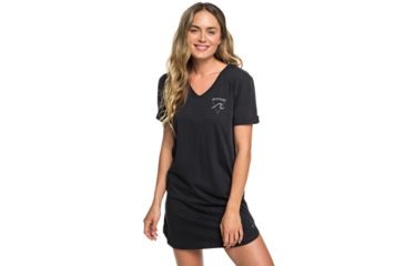 Image of Roxy Pacific Groove Short Sleeve T-Shirt Dress - Womens, Anthracite, Small, ERJKD03256-KVJ0-S