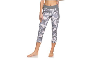 Image of Roxy Take Me To The Beach Capri Sports Leggings - Womens, Charcoal Heather Darwin, Large, ERJWP03029-SZCH-L