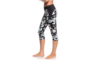 Image of Roxy Take Me To The Beach Capri Sports Leggings - Women's, True Black Story Of, Small, ERJWP03029-XKKW-S