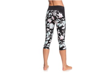 Image of Roxy Take Me To The Beach Capri Sports Leggings - Womens, True Black Story Of, Small, ERJWP03029-XKKW-S