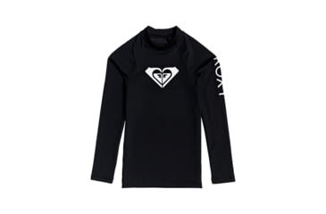 Image of Roxy Whole Hearted Long Sleeve Rashguard - Girls, Anthracite, 10/Medium, ERGWR03182-KVJ0-10/M