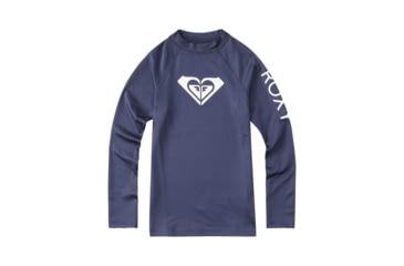 Image of Roxy Whole Hearted Long Sleeve Rashguard - Girls, Mood Indigo, 10/Medium, ERGWR03182-BSP0-10/M