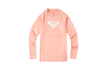 Image of Roxy Whole Hearted Long Sleeve Rashguard - Girls, Terra Cotta, 8/Small, ERGWR03182-MJN0-8/S