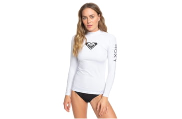 Image of Roxy Wholehearted Long Sleeve Rashguard - Womens, White, Medium, ERJWR03408-WBB1-M