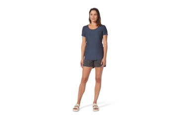 Image of Royal Robbins Amp Lite S/S Tee - Womens, Navy Htr, Large, Y311029-760-L