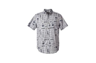 Image of Royal Robbins Base Camp Print Men's Short Sleeve Shirt, Lt Pelican Pt, XXL 72213-LT PELICAN PT-XXL