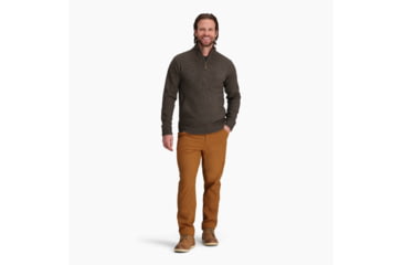 Image of Royal Robbins Baylands Lined 1/2 Zip - Mens, Black Olive Htr, Large, Y417017300L