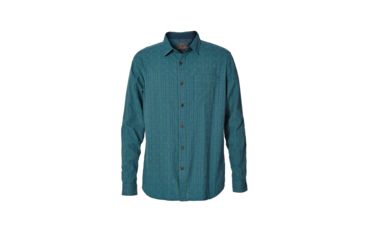 Image of Royal Robbins Cool Mesh Plaid Men's Long Sleeve Shirt, Bluestone, M 72214-BLUE STONE-M