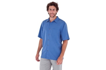 Image of Royal Robbins Desert Puckerware Short Sleeve - Men's-Bay Blue-Small
