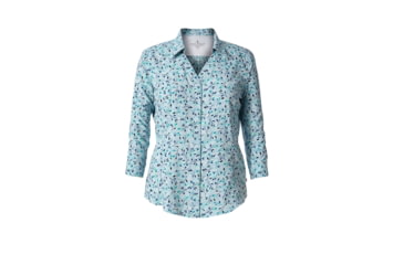 Image of Royal Robbins Expedition Chill Print Women's 3/4 Sleeve Shirt, Blue Cloud Pt, XS, 32127-BLUE CLOUD PT-XS