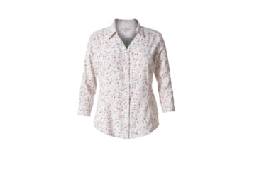 Image of Royal Robbins Expedition Chill Print Womens 3/4 Sleeve Shirt, White Print, S, 32127-WHITE PT-S