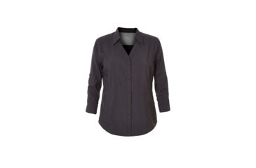 Image of Royal Robbins Expedition Chill Stretch Women's 3/4 Sleeve Shirt, Jet Black, L 32134-JET BLACK-L