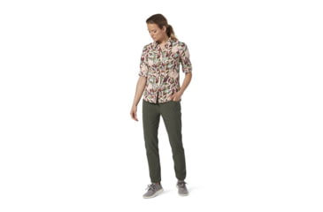 Image of Royal Robbins Expedition II Print 3/4 Sleeve Shirt - Womens, Evening Sand Ex Check, S, Y322024-Evening Sand Ex -S